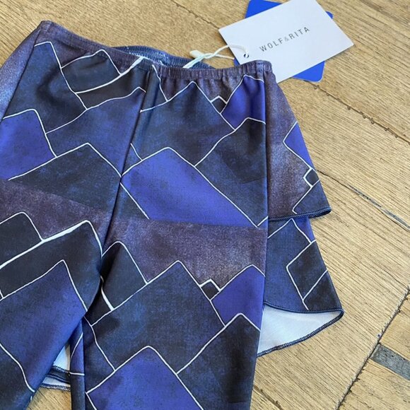 Wolf and Rita Mountains Blue Ruffle Leggings NEW - Picture 6 of 6